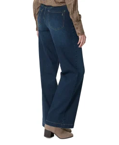 Wide leg Feminine dames jeans blauw