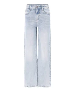 Wide leg fit meisjes jeans blauw