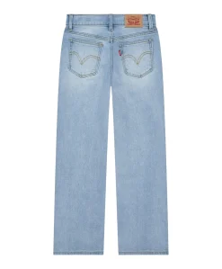 Wide leg jeans meisjes jeans blauw