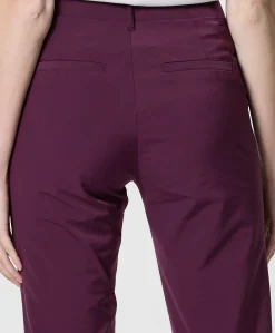 Wide leg travel broek bordeaux