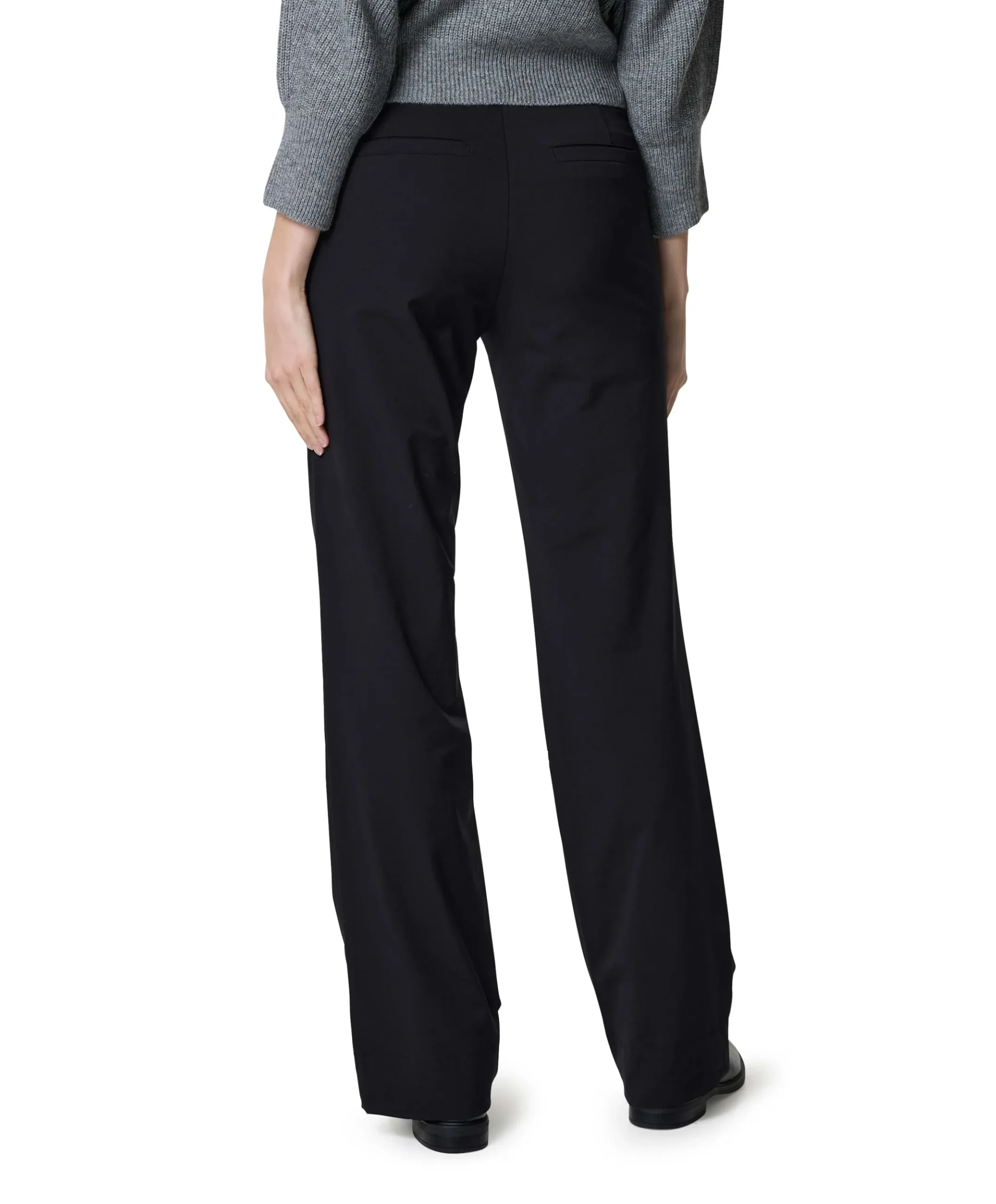 Wide leg travel broek zwart