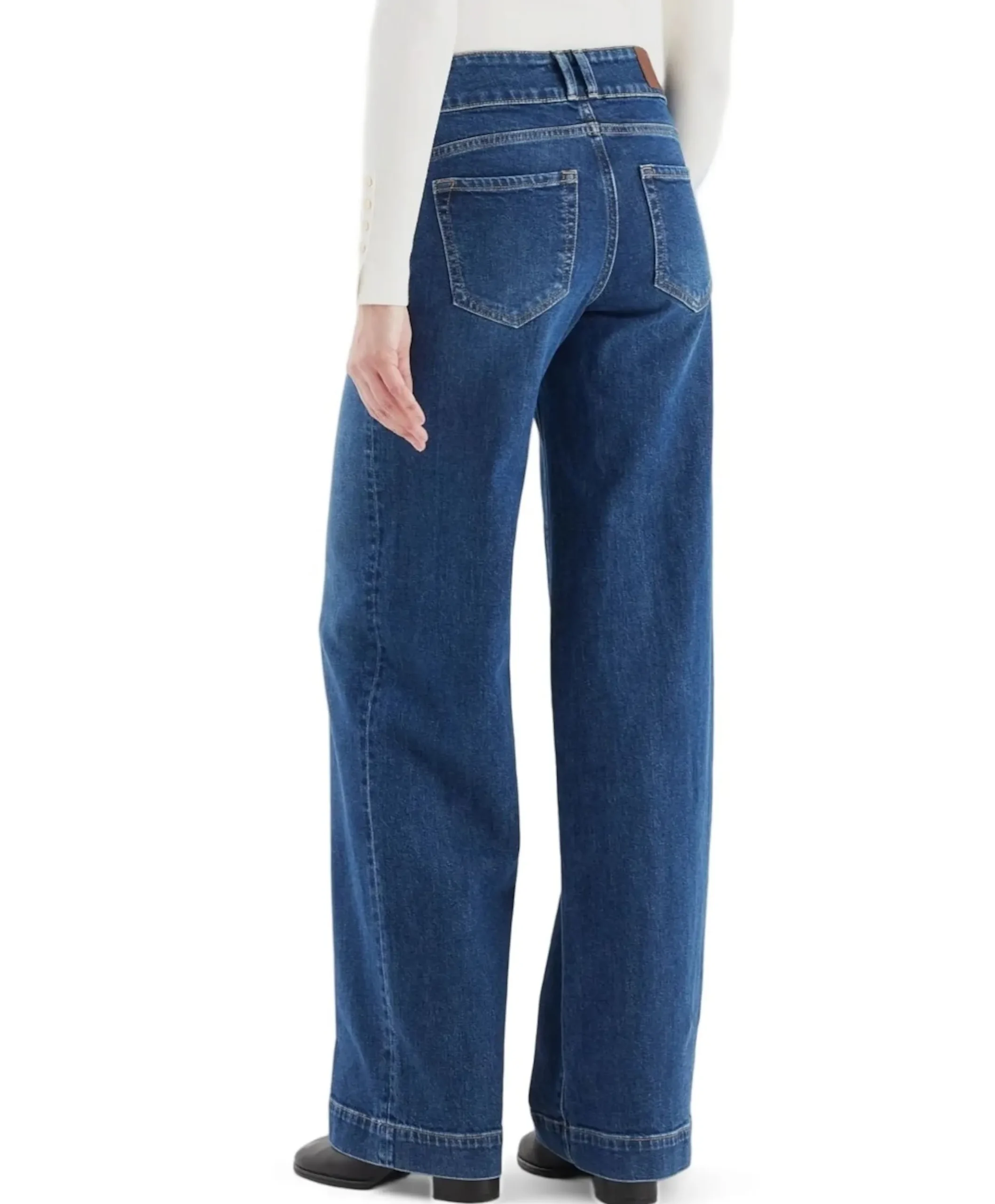 wide straight jeans dames jeans blauw