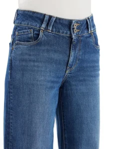 wide straight jeans dames jeans blauw