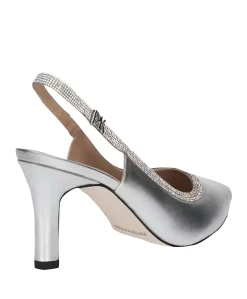 Women Sling dames slingbacks zilver