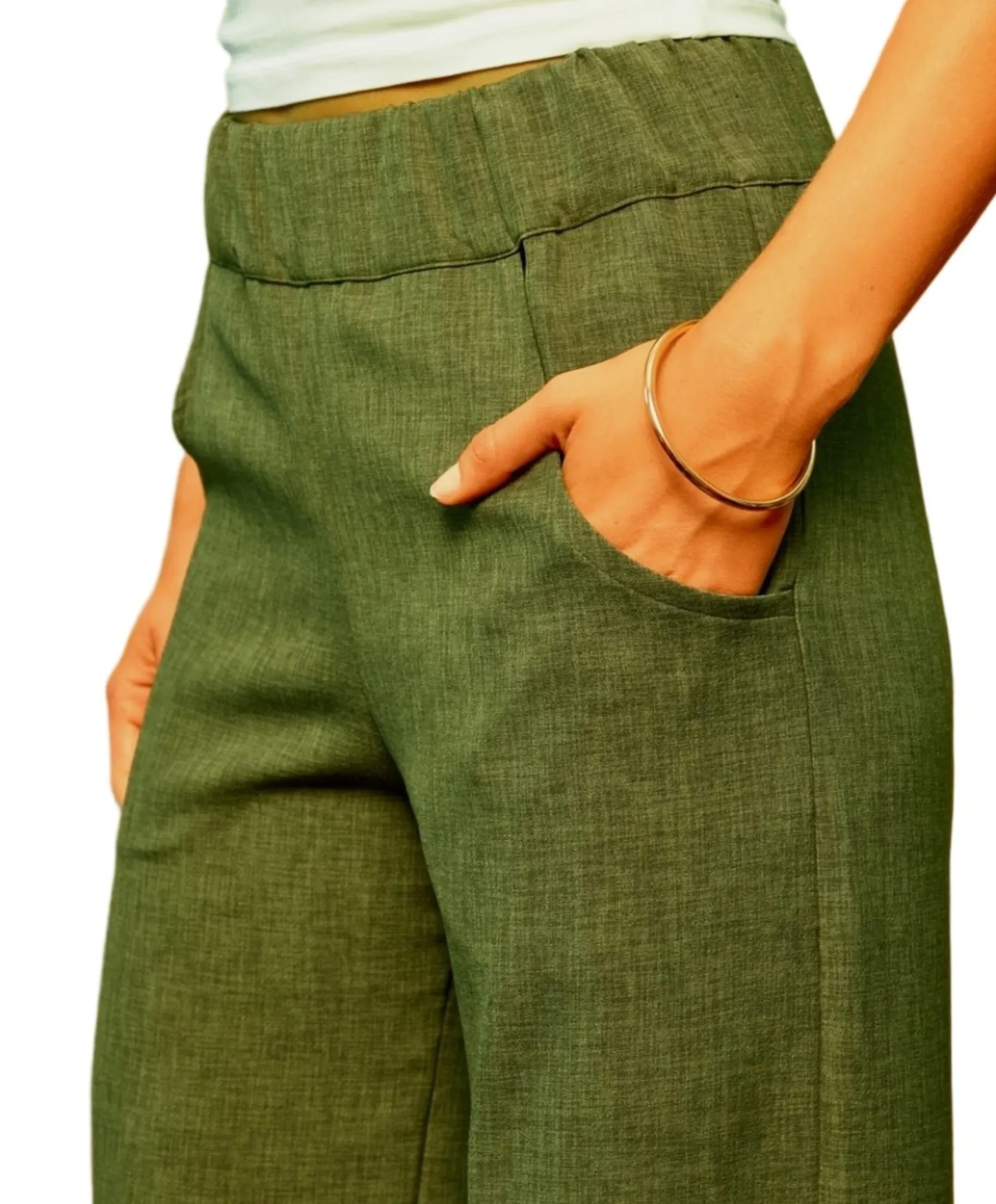 Woody Lush dames pantalon groen