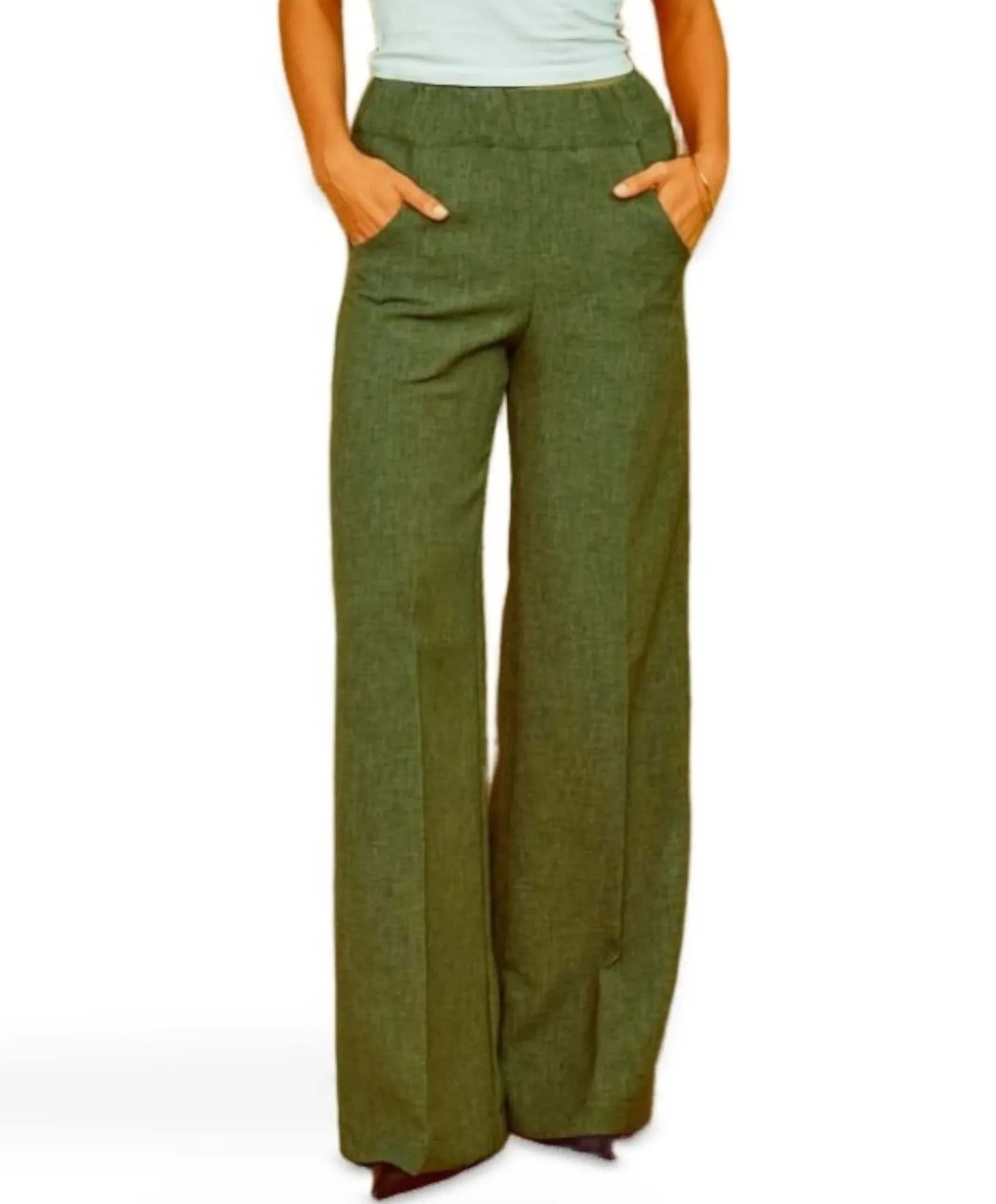 Woody Lush dames pantalon groen