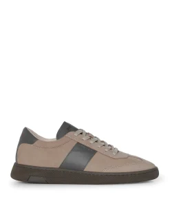 ZACK NUB LTHR heren sneakers beige
