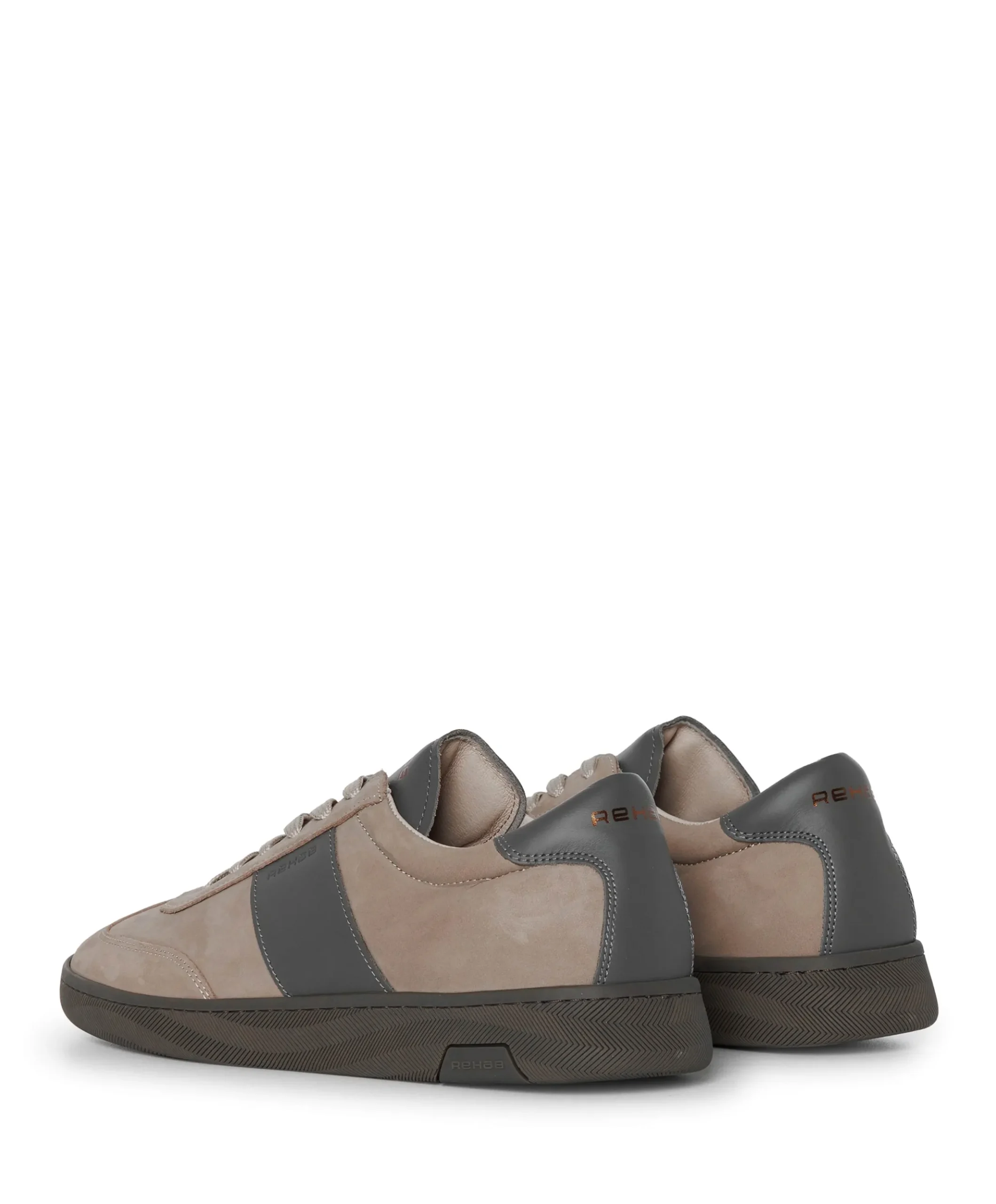 ZACK NUB LTHR heren sneakers beige