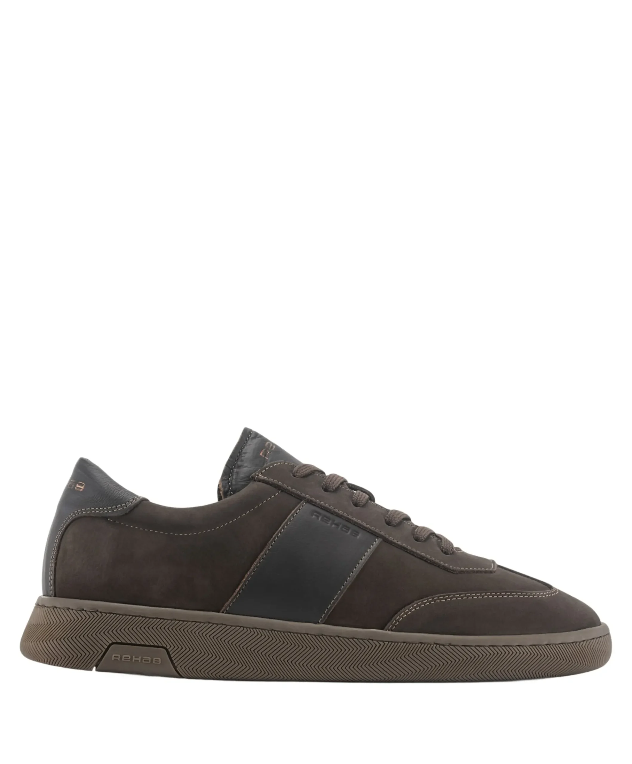 ZACK NUB LTHR heren sneakers bruin