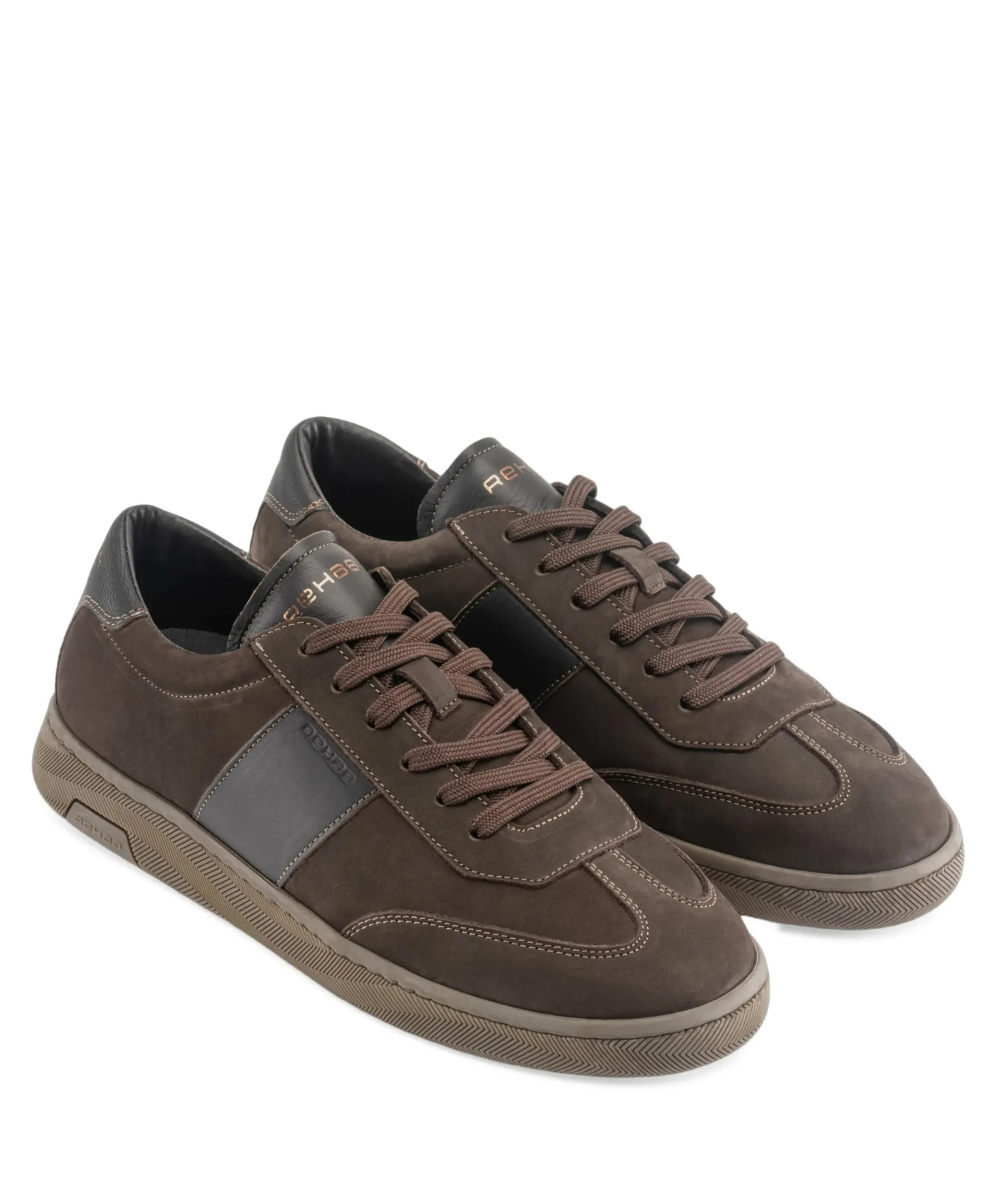 ZACK NUB LTHR heren sneakers bruin