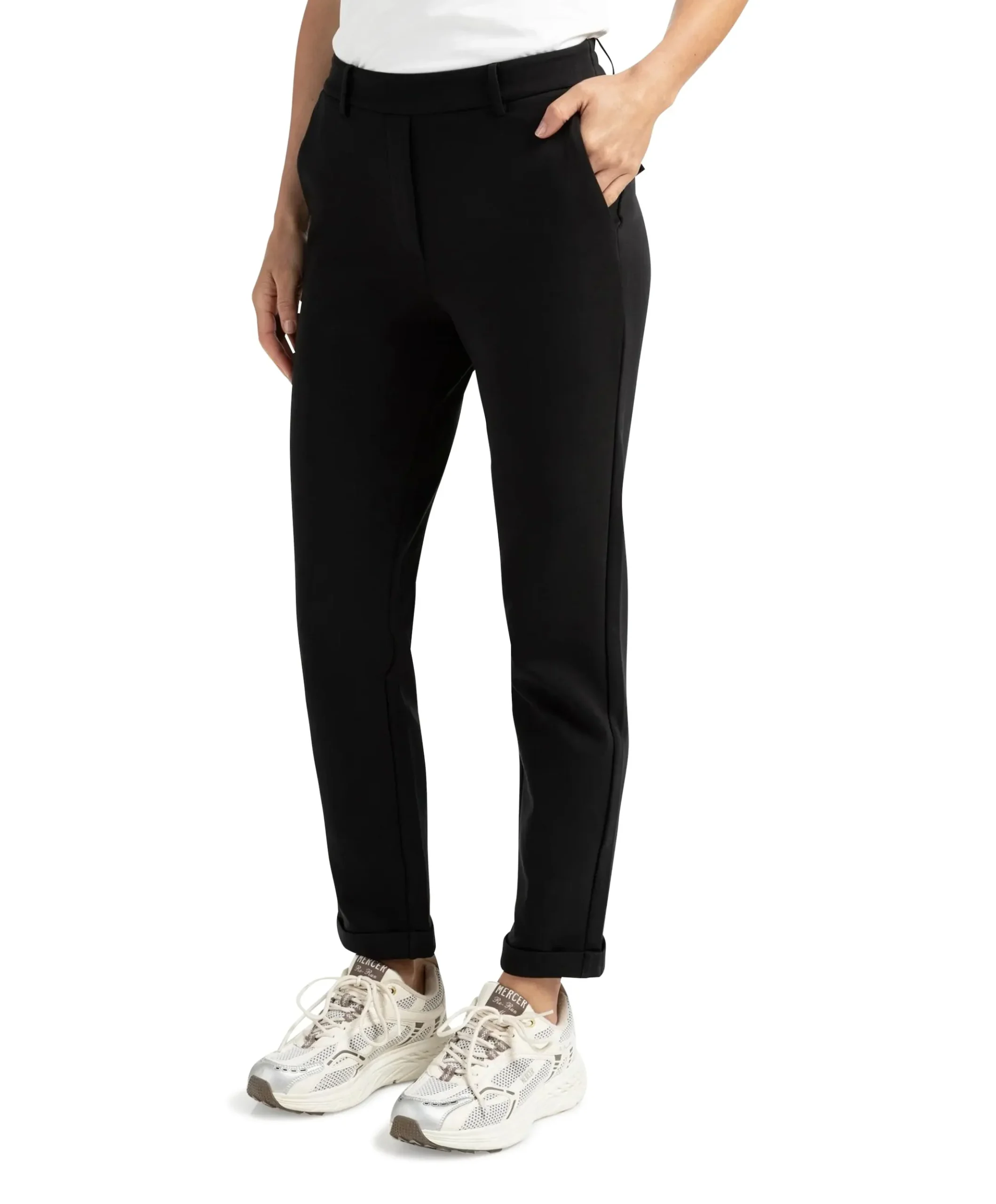 Zwarte scuba broek dames broek zwart